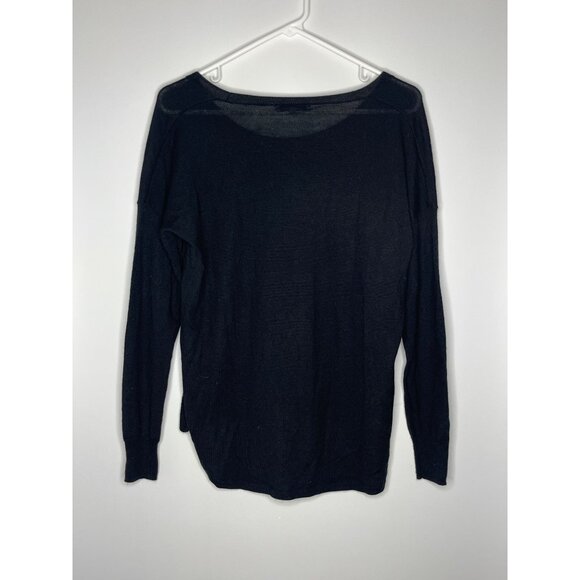 Madewell Southstar Merino Wool Blend Pullover Fine Knit Sweater Black Size Small - Picture 8 of 9